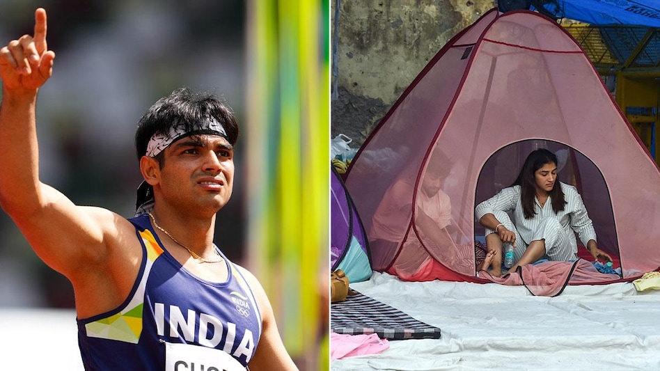 Neeraj Chopra supports the protesting wrestlers Neeraj Chopra supports the protesting wrestlers