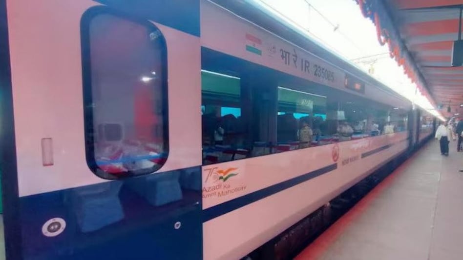 The newly launched Vande Bharat Express train for Rajasthan, which was flagged off on Wednesday The newly launched Vande Bharat Express train for Rajasthan, which was flagged off on Wednesday