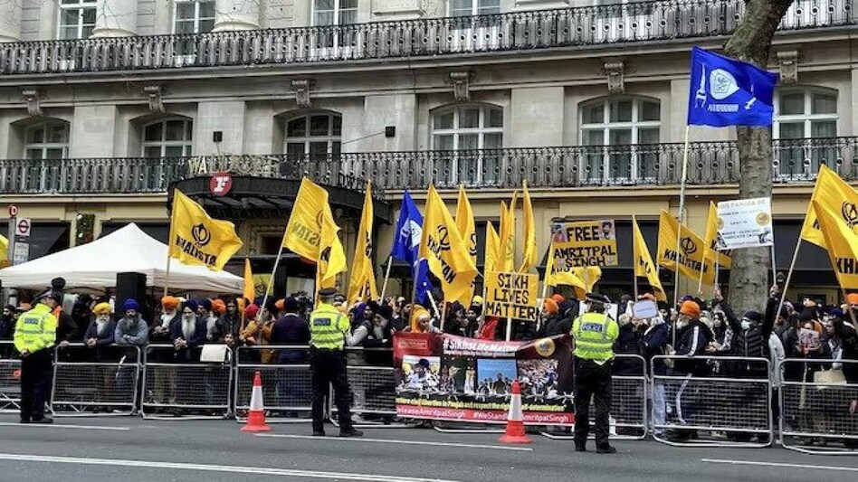 The Indian tricolour was pulled down from the Indian High Commission’s building in the UK last month by a group of pro-Khalistan protestors The Indian tricolour was pulled down from the Indian High Commission’s building in the UK last month by a group of pro-Khalistan protestors