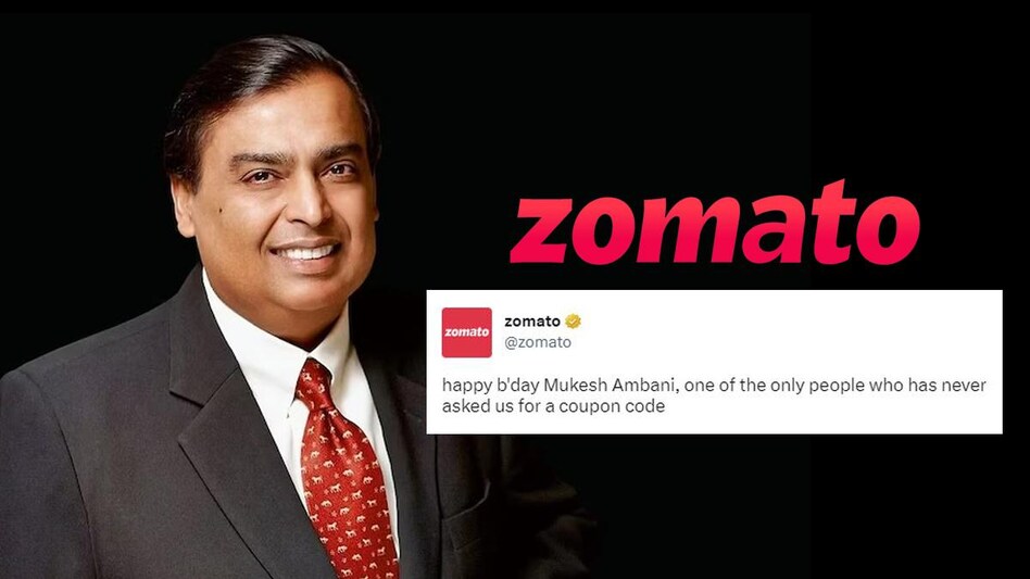 Zomato tweeted wishing one of the wealthiest businessmen in the world and wrote, “Happy b'day Mukesh Ambani, one of the only people who has never asked us for a coupon code" Zomato tweeted wishing one of the wealthiest businessmen in the world and wrote, “Happy b'day Mukesh Ambani, one of the only people who has never asked us for a coupon code"