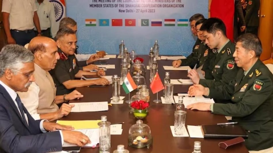 Defence Minister Rajnath Singh held talks with his Chinese counterpart General Li Shangfu Defence Minister Rajnath Singh held talks with his Chinese counterpart General Li Shangfu