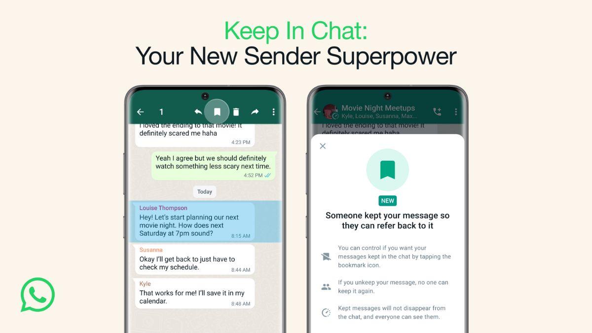 WhatsApp Keep in Chat feature WhatsApp Keep in Chat feature