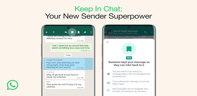 WhatsApp Keep in Chat feature WhatsApp Keep in Chat feature