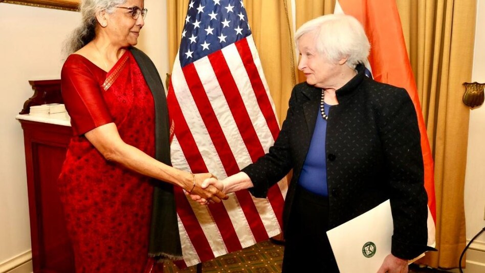 Finance Minister Nirmala Sitharaman on Tuesday met with US Treasury Secretary Janet Yellen Finance Minister Nirmala Sitharaman on Tuesday met with US Treasury Secretary Janet Yellen