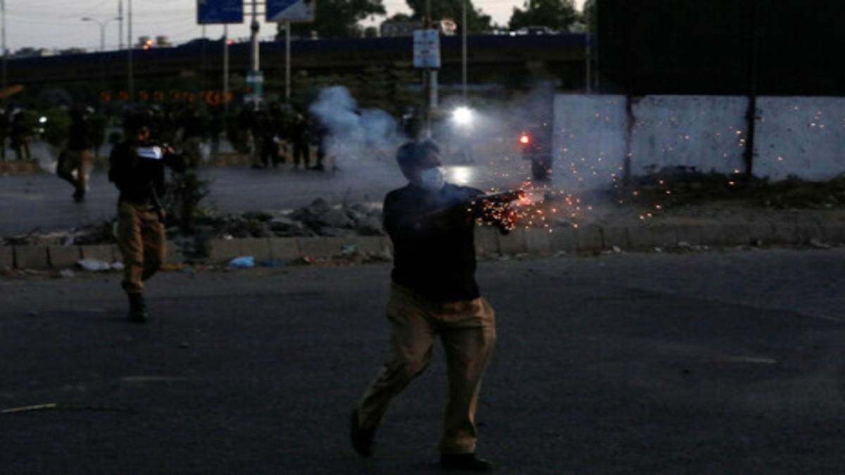 Police clashed repeatedly with Pakistan Tehreek-e-Insaf party activists following former Prime Minister Imran Khan's arrest earlier in the day. Police clashed repeatedly with Pakistan Tehreek-e-Insaf party activists following former Prime Minister Imran Khan's arrest earlier in the day.