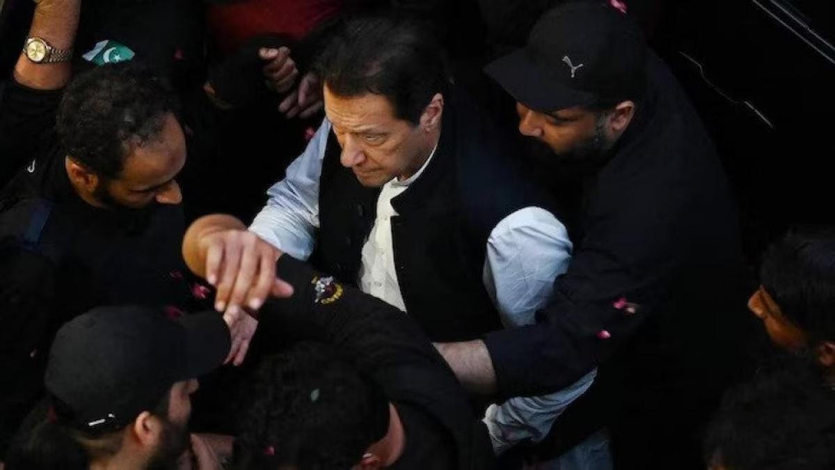 Pakistan's former prime minister Imran Khan was arrested by paramilitary Rangers on Tuesday while he was present at the Islamabad High Court Pakistan's former prime minister Imran Khan was arrested by paramilitary Rangers on Tuesday while he was present at the Islamabad High Court