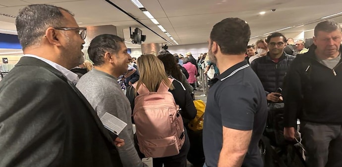 Rahul Gandhi arrived in San Francisco on Tuesday for a three-city US tour. Rahul Gandhi arrived in San Francisco on Tuesday for a three-city US tour.