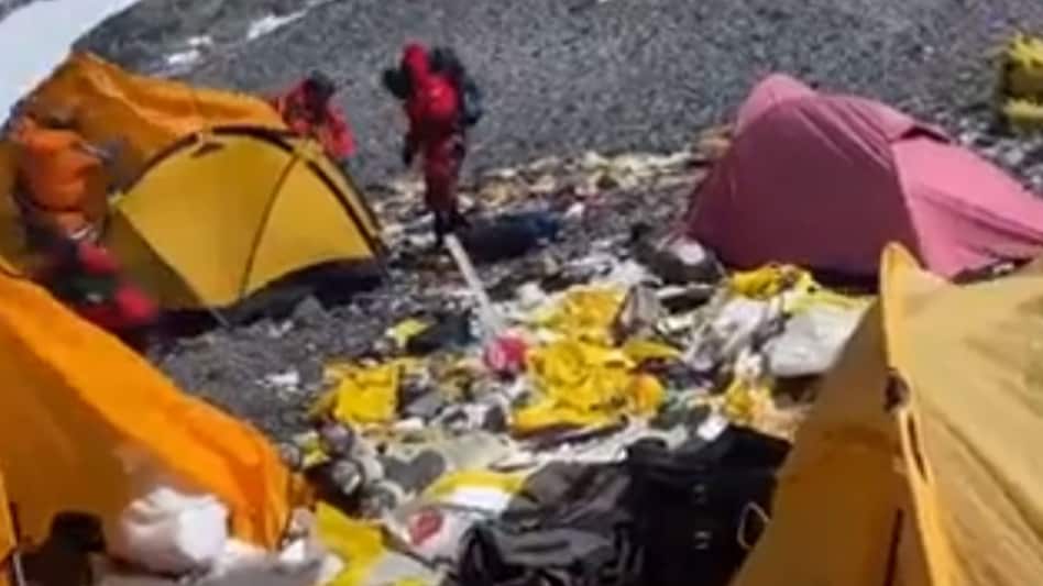 Plastic waste seen at the mountain Plastic waste seen at the mountain