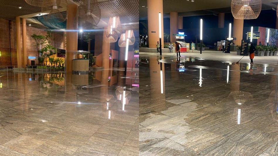 Water leakage at Bengaluru airport! Netizens share videos of Kempegowda Terminal 2 Water leakage at Bengaluru airport! Netizens share videos of Kempegowda Terminal 2
