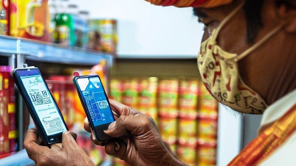 Man using phone for payment (image created by Bing AI) Man using phone for payment (image created by Bing AI)