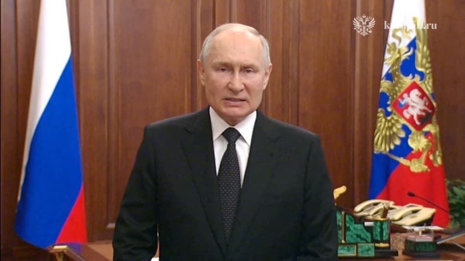 Russian President Vladimir Putin gives an emergency televised address in Moscow, Russia Russian President Vladimir Putin gives an emergency televised address in Moscow, Russia