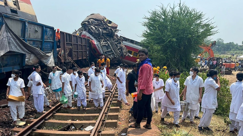 Medics during search and rescue work at the train accident site in Balasore Medics during search and rescue work at the train accident site in Balasore