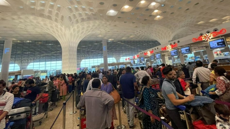 Flights in Mumbai have been impacted due to inclement weather triggered by cyclone Biparjoy. Flights in Mumbai have been impacted due to inclement weather triggered by cyclone Biparjoy.