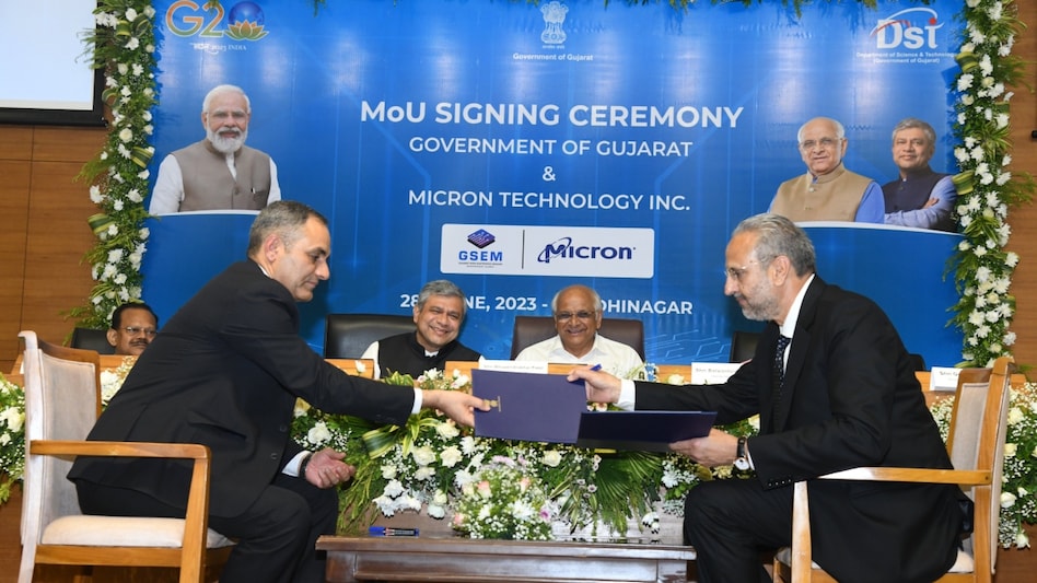 Gujarat govt, US firm Micron sign MoU for semiconductor plant in Sanand Gujarat govt, US firm Micron sign MoU for semiconductor plant in Sanand