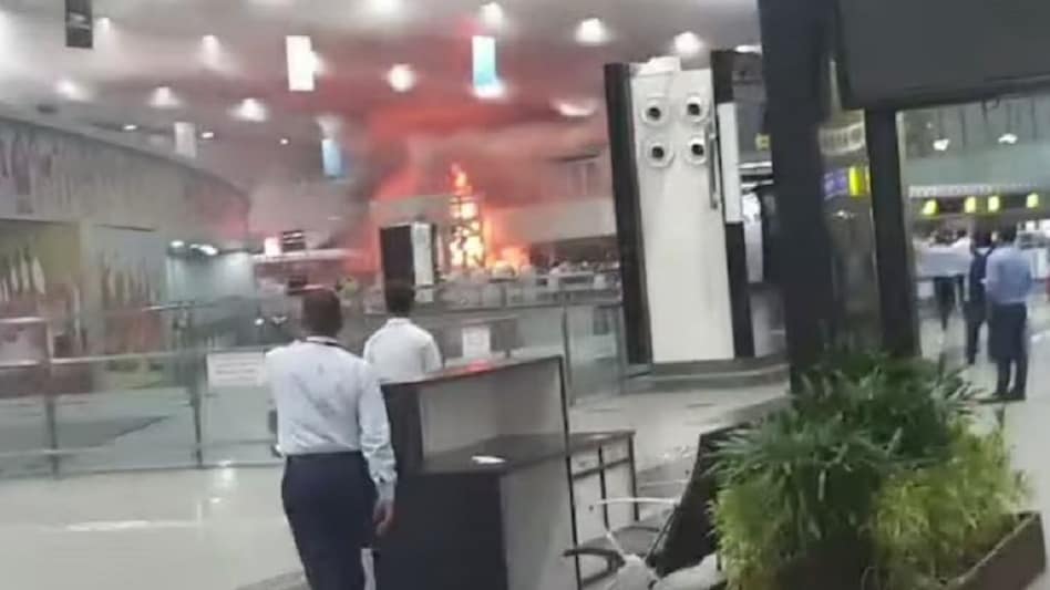 Fire breaks out at Kolkata airport's departure section Fire breaks out at Kolkata airport's departure section