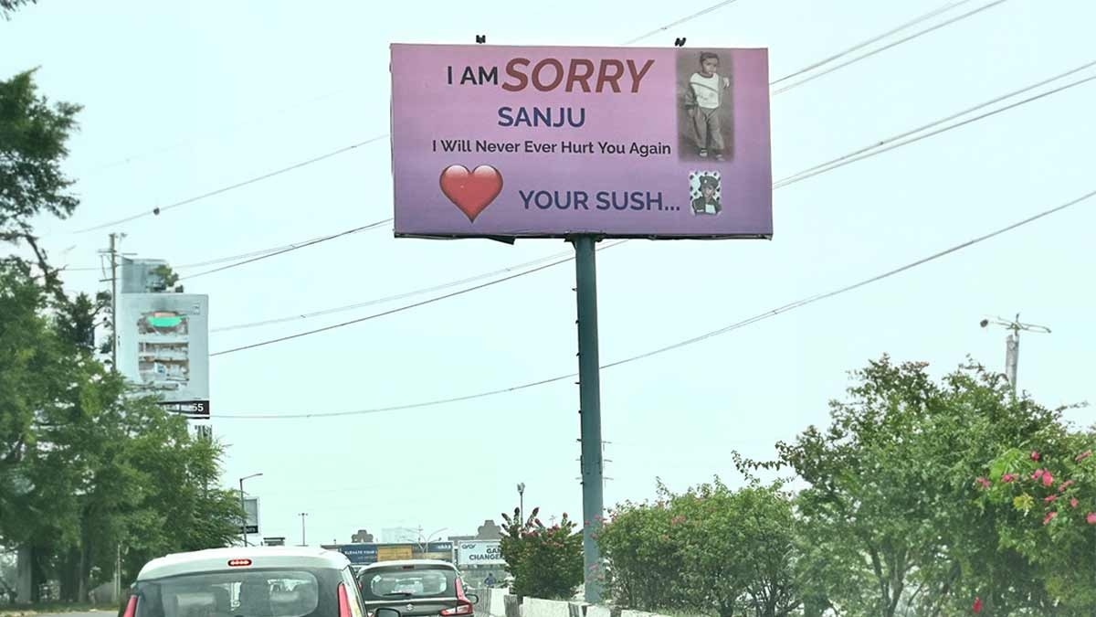 ‘I am sorry Sanju. I will never ever hurt you again’: Bizarre billboard apology in Noida leaves netizens in splits