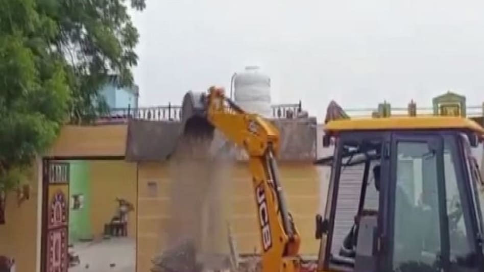 Today, the bulldozer rolled over and razed parts of property owned by Shukla. Today, the bulldozer rolled over and razed parts of property owned by Shukla.