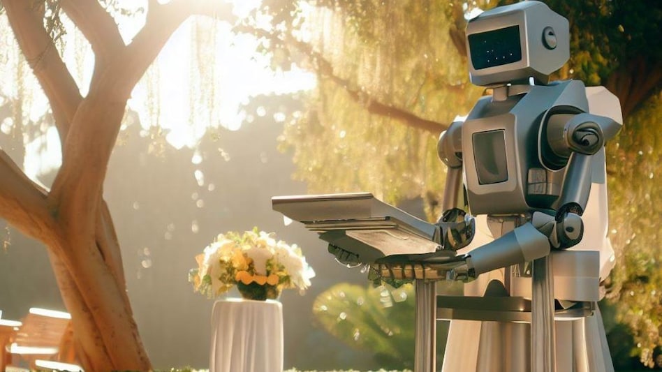 Representational image of an AI-driven robot officiating a wedding (image: Bing AI) Representational image of an AI-driven robot officiating a wedding (image: Bing AI)