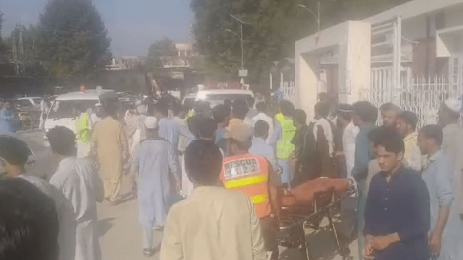 The explosion took place at around 4 pm as Maulana Laeeq was addressing the convention. (Pic: Dawn) The explosion took place at around 4 pm as Maulana Laeeq was addressing the convention. (Pic: Dawn)