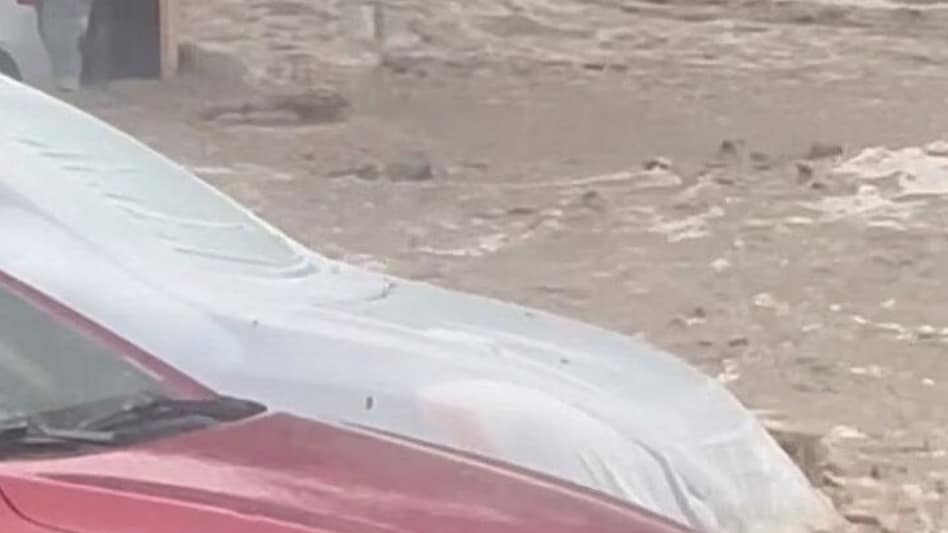 Streets are flooded in Highland Falls, Orange County, U.S Streets are flooded in Highland Falls, Orange County, U.S