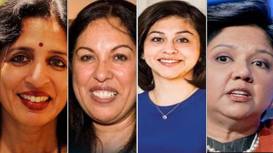 Jayshree Ullal, Neerja Sethi, Neha Narkhede, Indra Nooyi (L-R) Jayshree Ullal, Neerja Sethi, Neha Narkhede, Indra Nooyi (L-R)