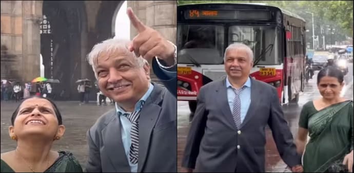 An elderly couple recreating the famous song 'Rim Jhim Gire Sawan' has gone viral. An elderly couple recreating the famous song 'Rim Jhim Gire Sawan' has gone viral.