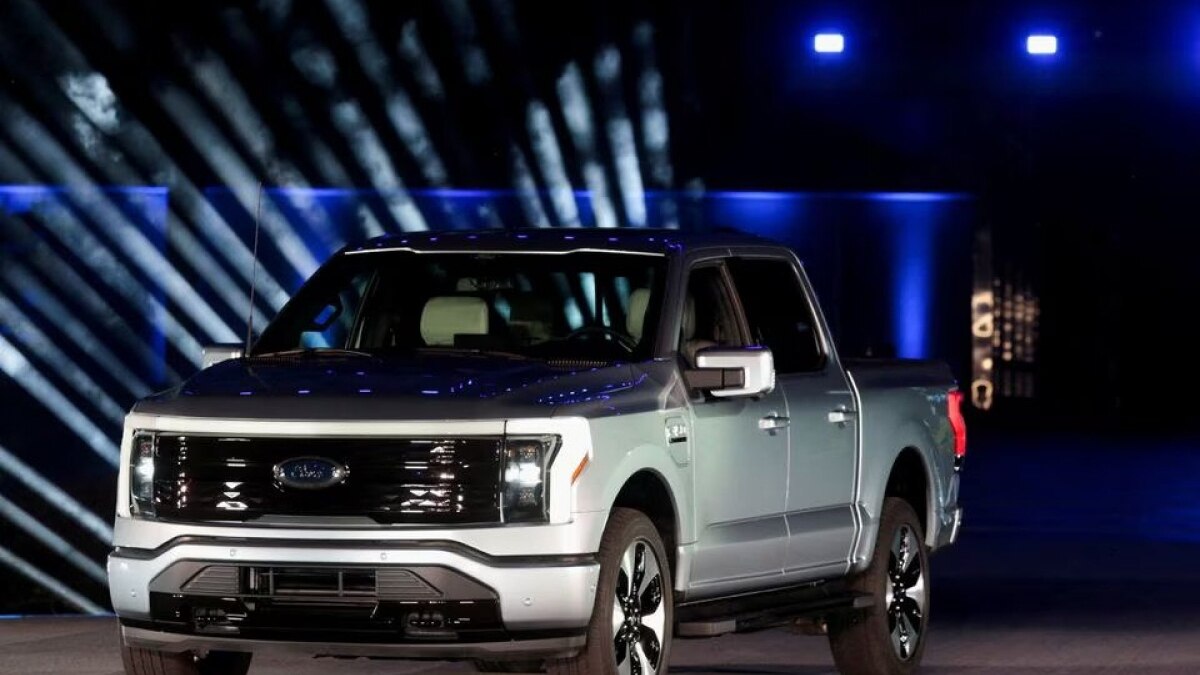 The all-electric Ford F-150 Lightning pickup truck