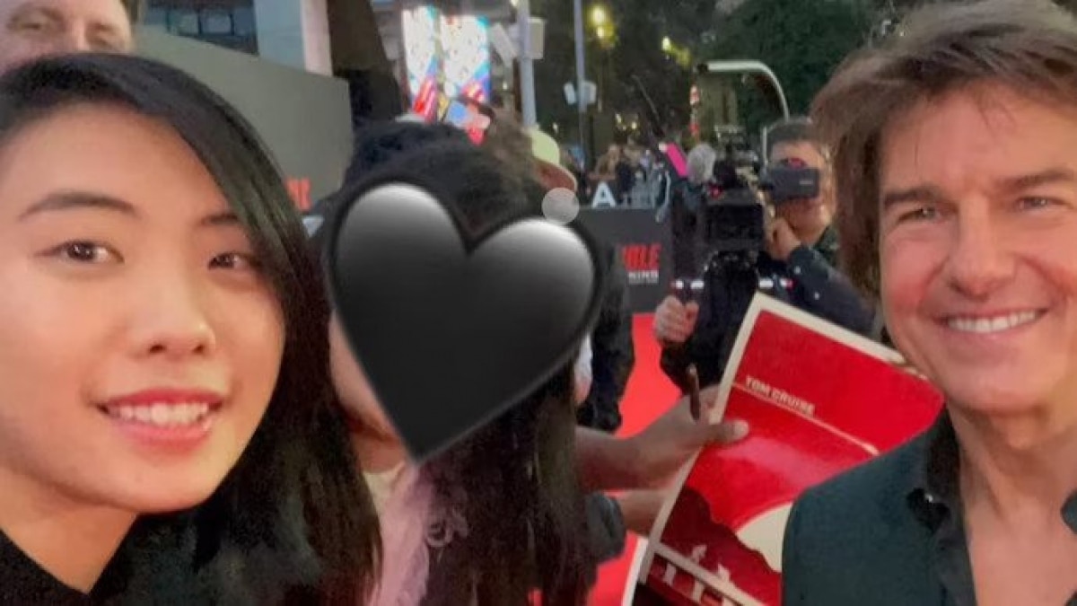 Watch: Woman confesses crush on Tom Cruise at the Mission Impossible 7 Premier in a now-viral video Tom Cruise with a fan at Mission Impossible 7 movie screening. In Short
