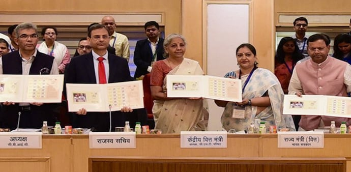 Chief Post Master General, Delhi Circle presented the special cover and the customised myStamp to Sitharaman. Chief Post Master General, Delhi Circle presented the special cover and the customised myStamp to Sitharaman.