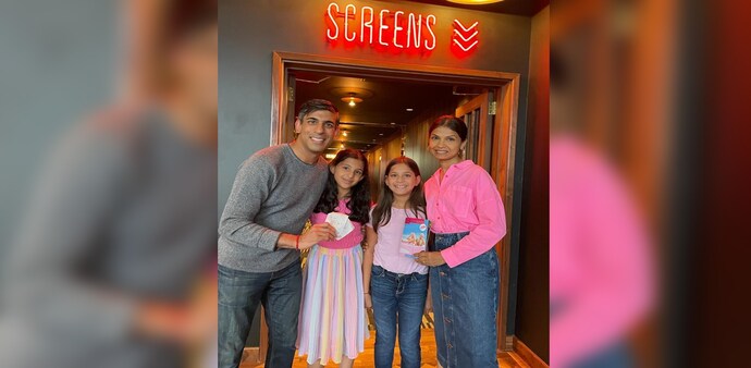 Rishi Sunak’s wife and daughters were seen donning matching pink outfits whereas he was seen wearing a grey T-shirt with jeans Rishi Sunak’s wife and daughters were seen donning matching pink outfits whereas he was seen wearing a grey T-shirt with jeans