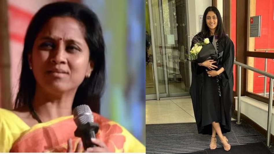 NCP leader Supriya Sule and her daughter Revati (R) NCP leader Supriya Sule and her daughter Revati (R)