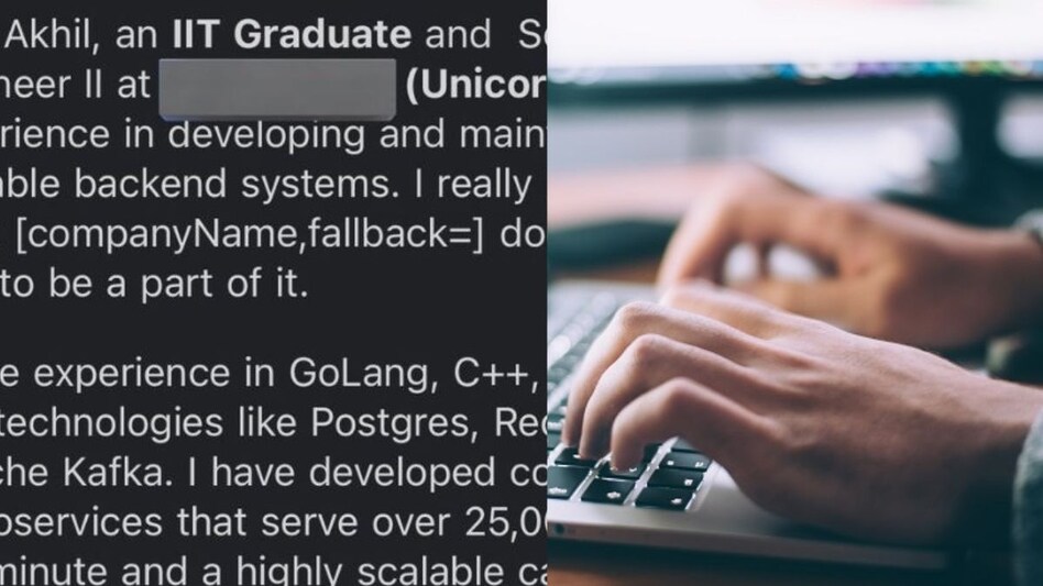 The words were part of a placeholder that Akhil had used when he was generating the cover letter using an AI tool. The words were part of a placeholder that Akhil had used when he was generating the cover letter using an AI tool.