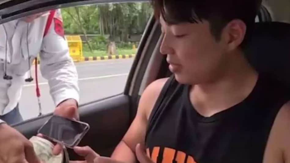 The entire incident was captured by the dashboard camera of the car and has been widely shared on various social media The entire incident was captured by the dashboard camera of the car and has been widely shared on various social media