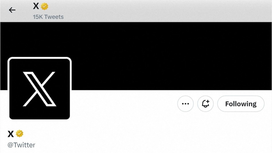 A screen capture of Twitter's official page with an "X" on the profile image A screen capture of Twitter's official page with an "X" on the profile image