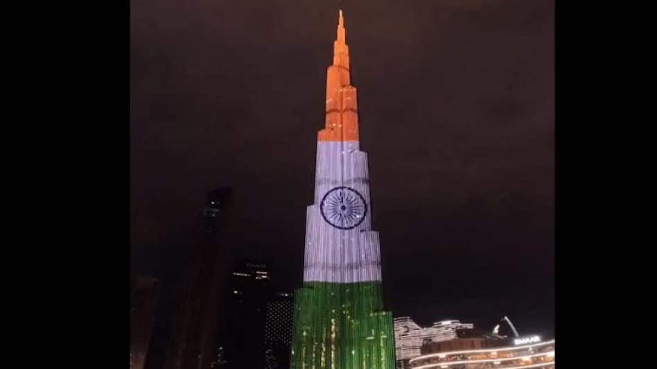 Burj Khalifa, the world's tallest and most iconic building, will display the Indian flag at 7:50 pm Burj Khalifa, the world's tallest and most iconic building, will display the Indian flag at 7:50 pm