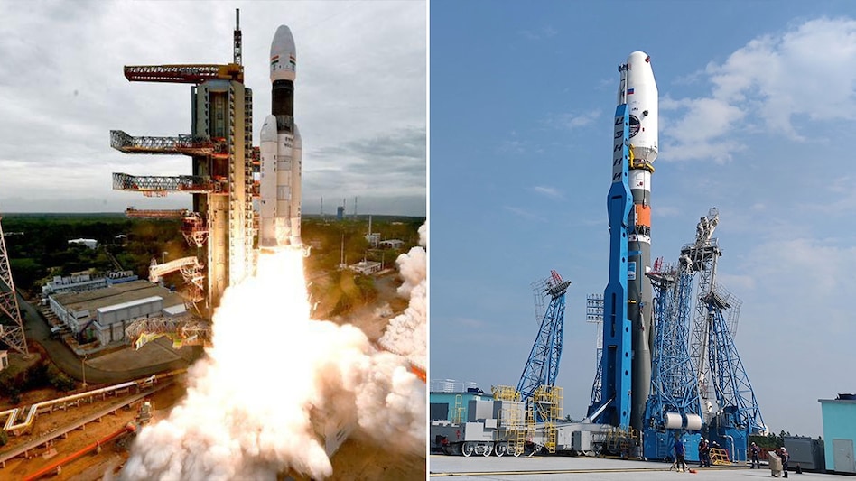 Chandrayaan-3 (left) vs Lunar-25 (right) Chandrayaan-3 (left) vs Lunar-25 (right)