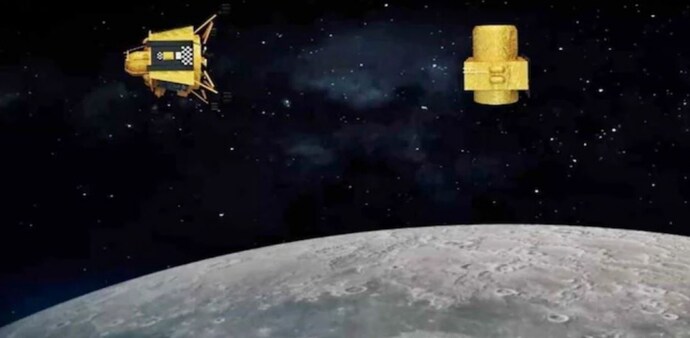 Chandrayaan-3 lander separated from propulsion module. (Image: India Today) Chandrayaan-3 lander separated from propulsion module. (Image: India Today)