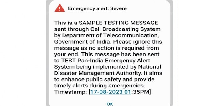 Emergency alert message Emergency alert message