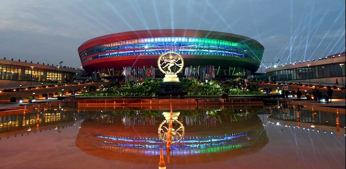 New Delhi: 'Bharat Mandapam' ahead of the upcoming G20 Summit, at Pragati Maidan in New Delhi New Delhi: 'Bharat Mandapam' ahead of the upcoming G20 Summit, at Pragati Maidan in New Delhi