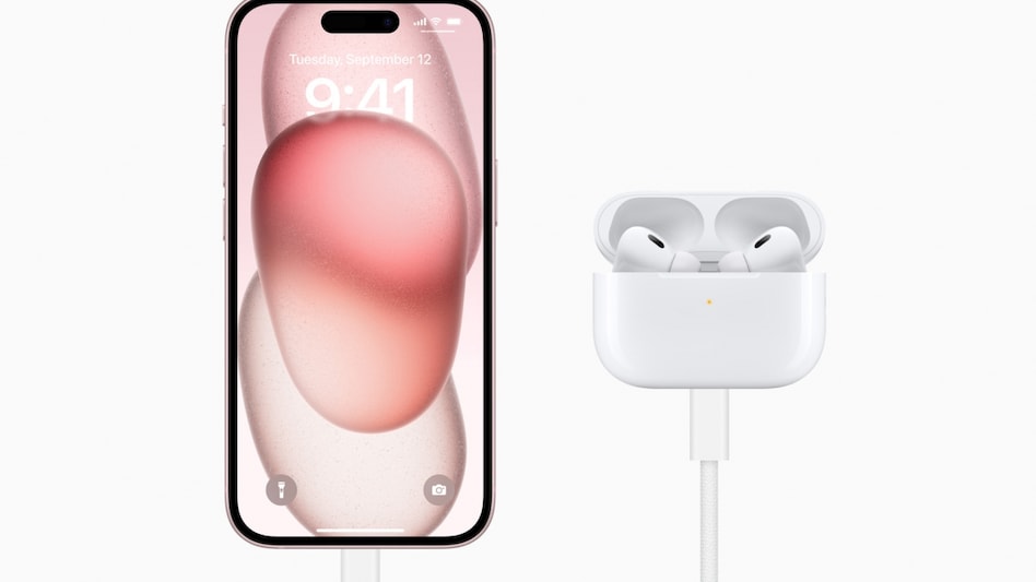 iPhone 15 users can charge the updated AirPods Pro (2nd generation) or Apple Watch right from their iPhone with the new USB-C connector. iPhone 15 users can charge the updated AirPods Pro (2nd generation) or Apple Watch right from their iPhone with the new USB-C connector.
