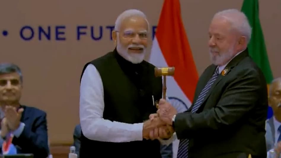 PM Modi hands over G20 presidency gavel to President of Brazil PM Modi hands over G20 presidency gavel to President of Brazil