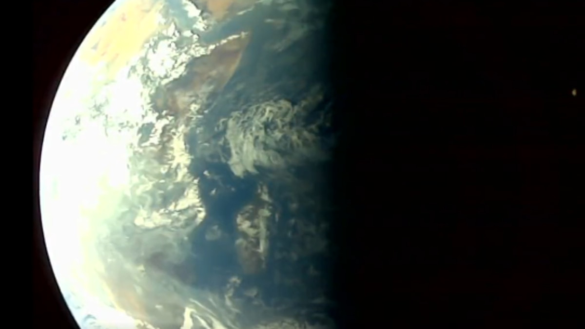 Images of the Earth and the Moon taken from the camera onboard the Aditya-L1 Images of the Earth and the Moon taken from the camera onboard the Aditya-L1