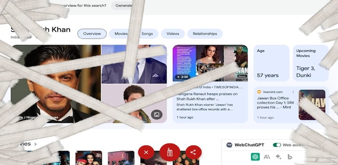 Jawan Google Search results yields bandages and 'Ready' in Shah Rukh's voice Jawan Google Search results yields bandages and 'Ready' in Shah Rukh's voice