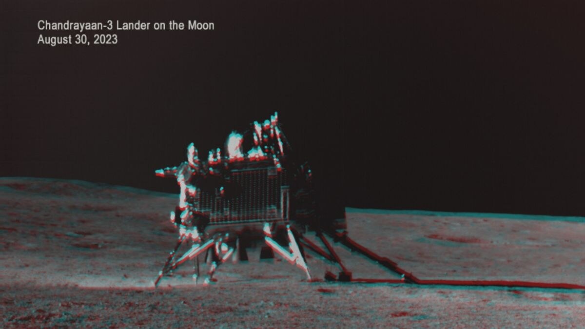 Vikram Lander on the moon's surface on August 30 (Image: ISRO) Vikram Lander on the moon's surface on August 30 (Image: ISRO)