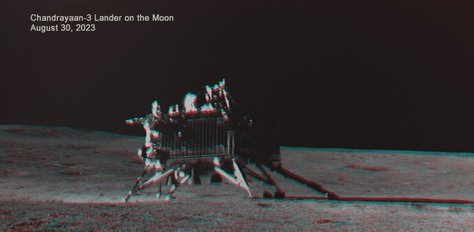 Vikram Lander on the moon's surface on August 30 (Image: ISRO) Vikram Lander on the moon's surface on August 30 (Image: ISRO)
