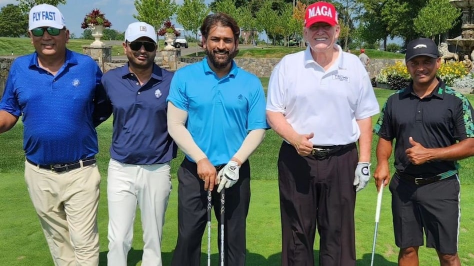 MS Dhoni with former US President Donald Trump MS Dhoni with former US President Donald Trump