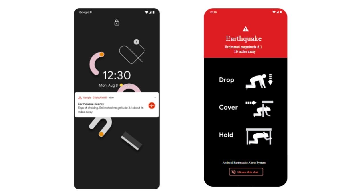 Google Android Earthquake Alert System--The two types of alerts Google Android Earthquake Alert System--The two types of alerts