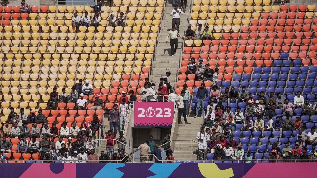 ICC World Cup 2023, Eng vs NZ: 'This is embarrassing,' say cricket fans amid visuals of near-empty Ahmedabad stadium ICC World Cup 2023, Eng vs NZ: 'This is embarrassing,' say cricket fans amid visuals of near-empty Ahmedabad stadium