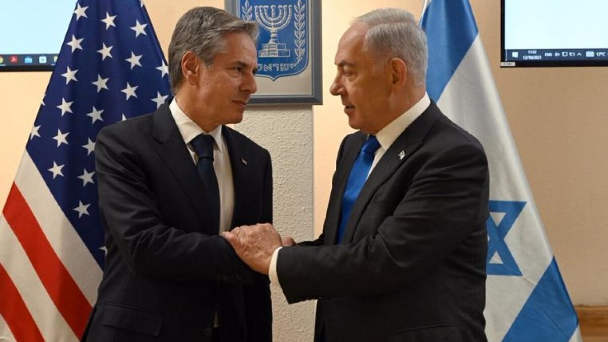 Blinken landed in Tel Aviv earlier in the day to express America's support to the Jewish state. Blinken landed in Tel Aviv earlier in the day to express America's support to the Jewish state.