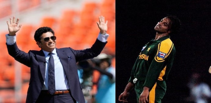 Shoiab Akhtar tweeted a photo of himself celebrating after dismissing Tendulkar in a previous match. Shoiab Akhtar tweeted a photo of himself celebrating after dismissing Tendulkar in a previous match.